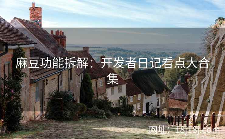 麻豆功能拆解：开发者日记看点大合集