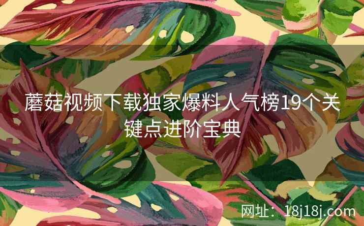 蘑菇视频下载独家爆料人气榜19个关键点进阶宝典