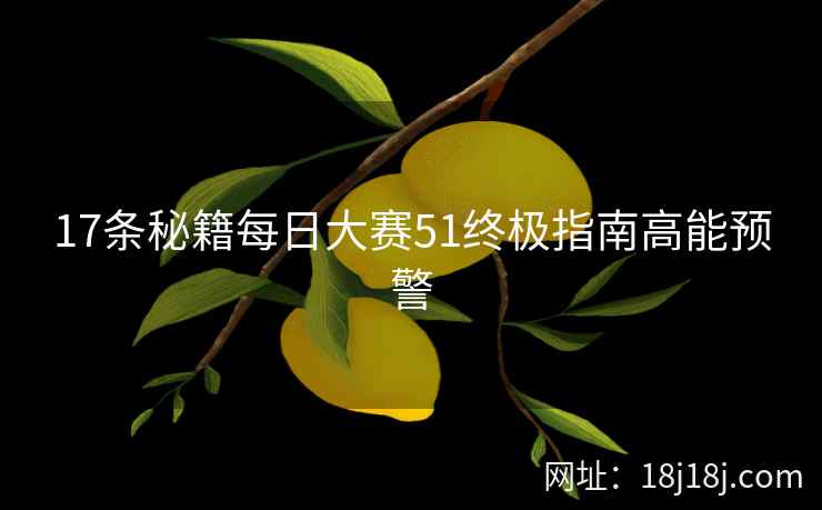 17条秘籍每日大赛51终极指南高能预警