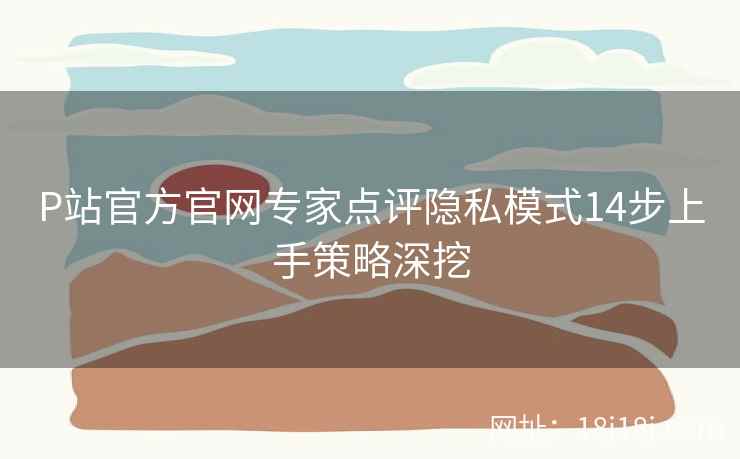 P站官方官网专家点评隐私模式14步上手策略深挖